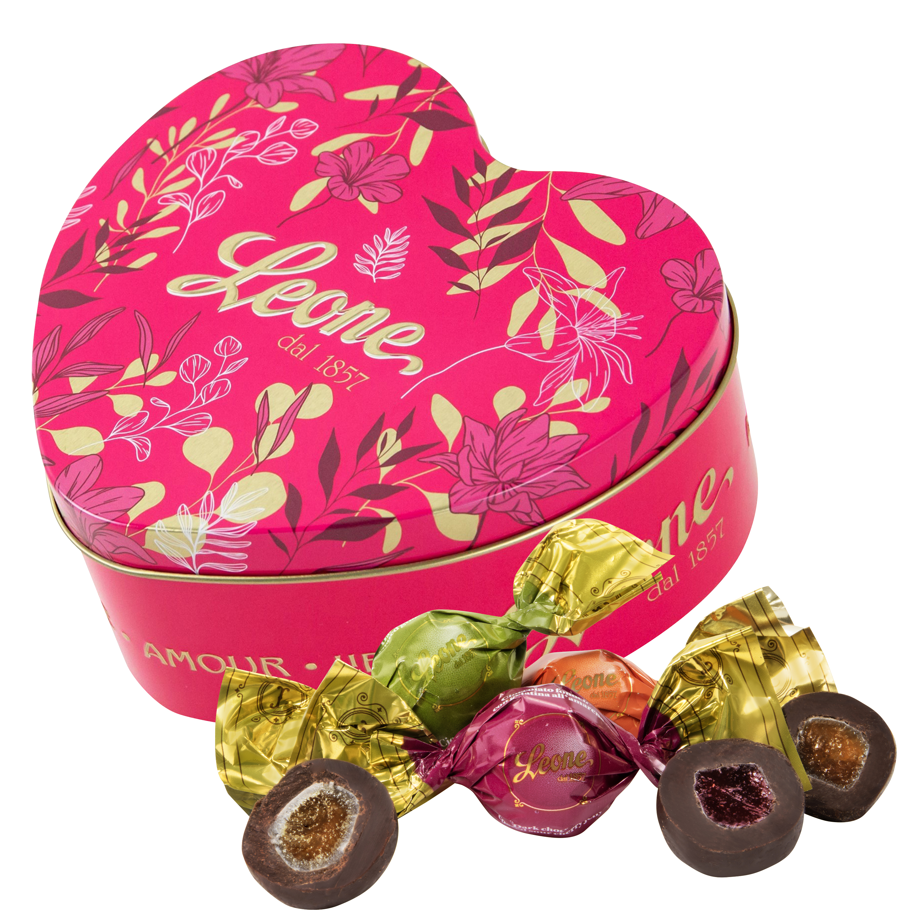 Choc Coated Jellies Gift Box Heart Tin