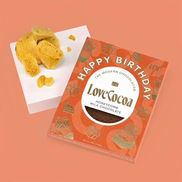 Milk Chocolate Honeycomb - Happy Birthday