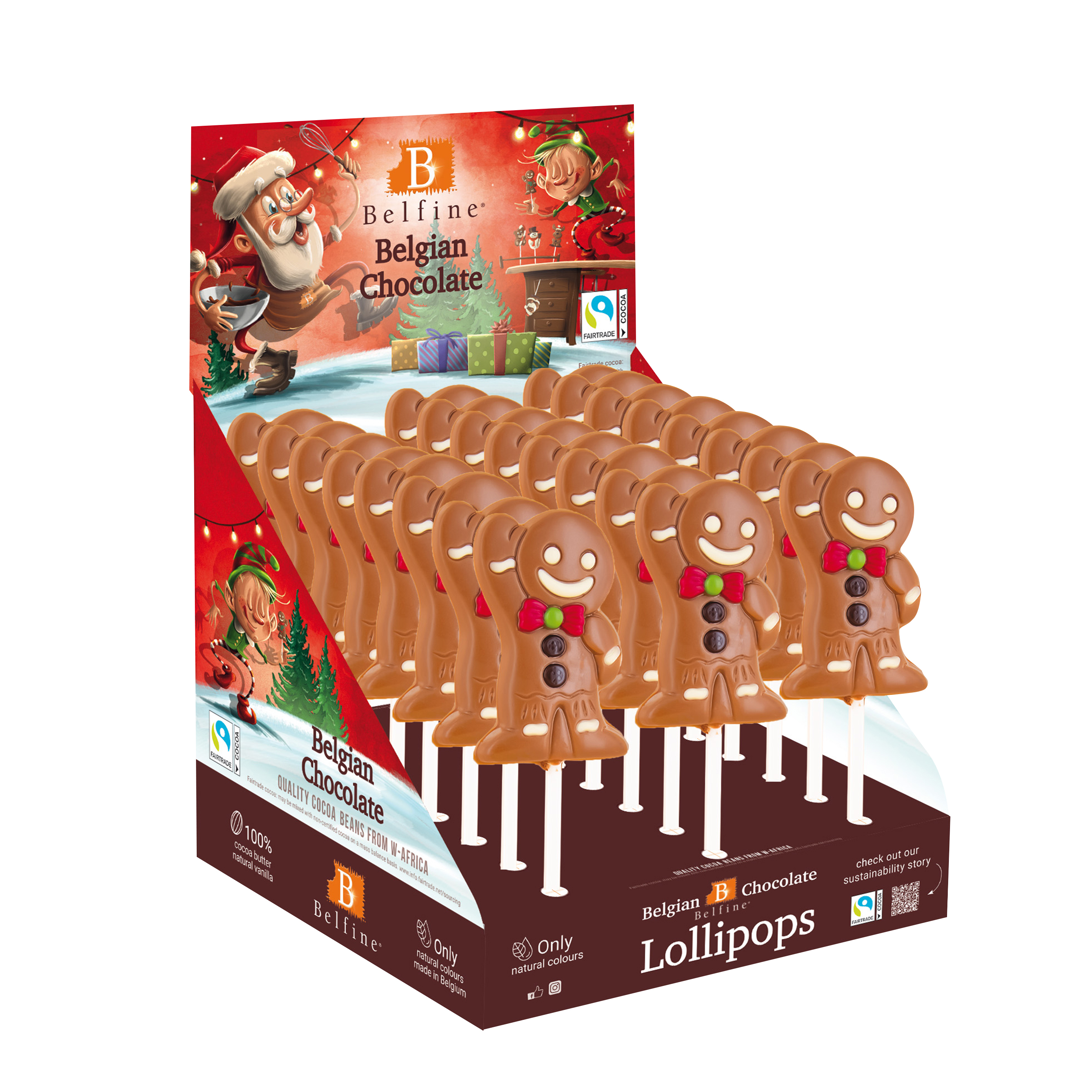 Belfine XMAS Lollipops Display Mr Ginger 24 x 25 g