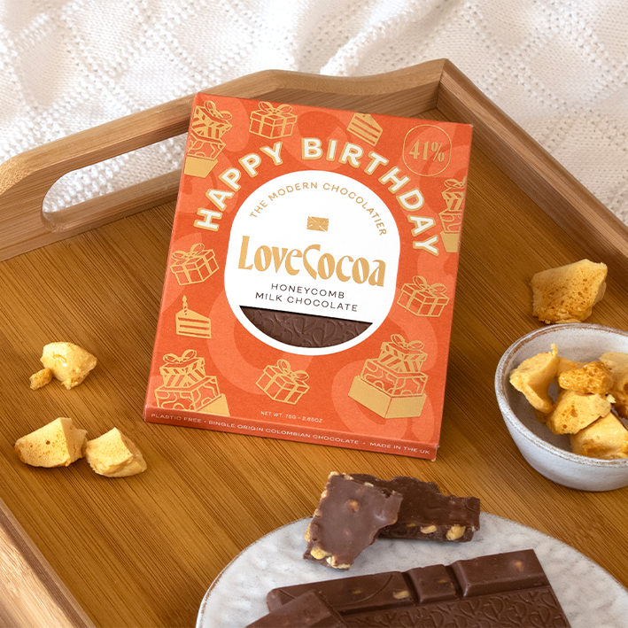 Milk Chocolate Honeycomb - Happy Birthday