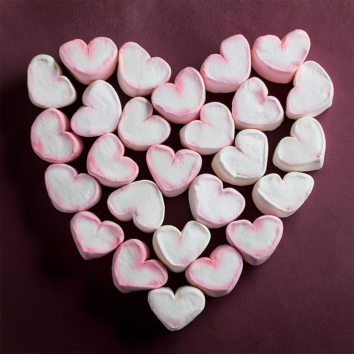 Jolly Mallows Marshmallow Strawberry Hearts