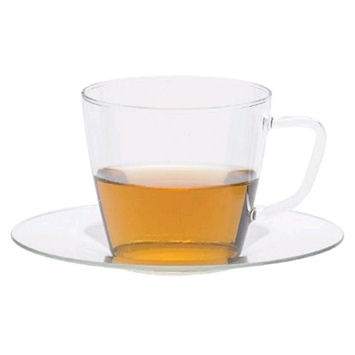 Tea Mug with Saucer, Glass, 200 ml