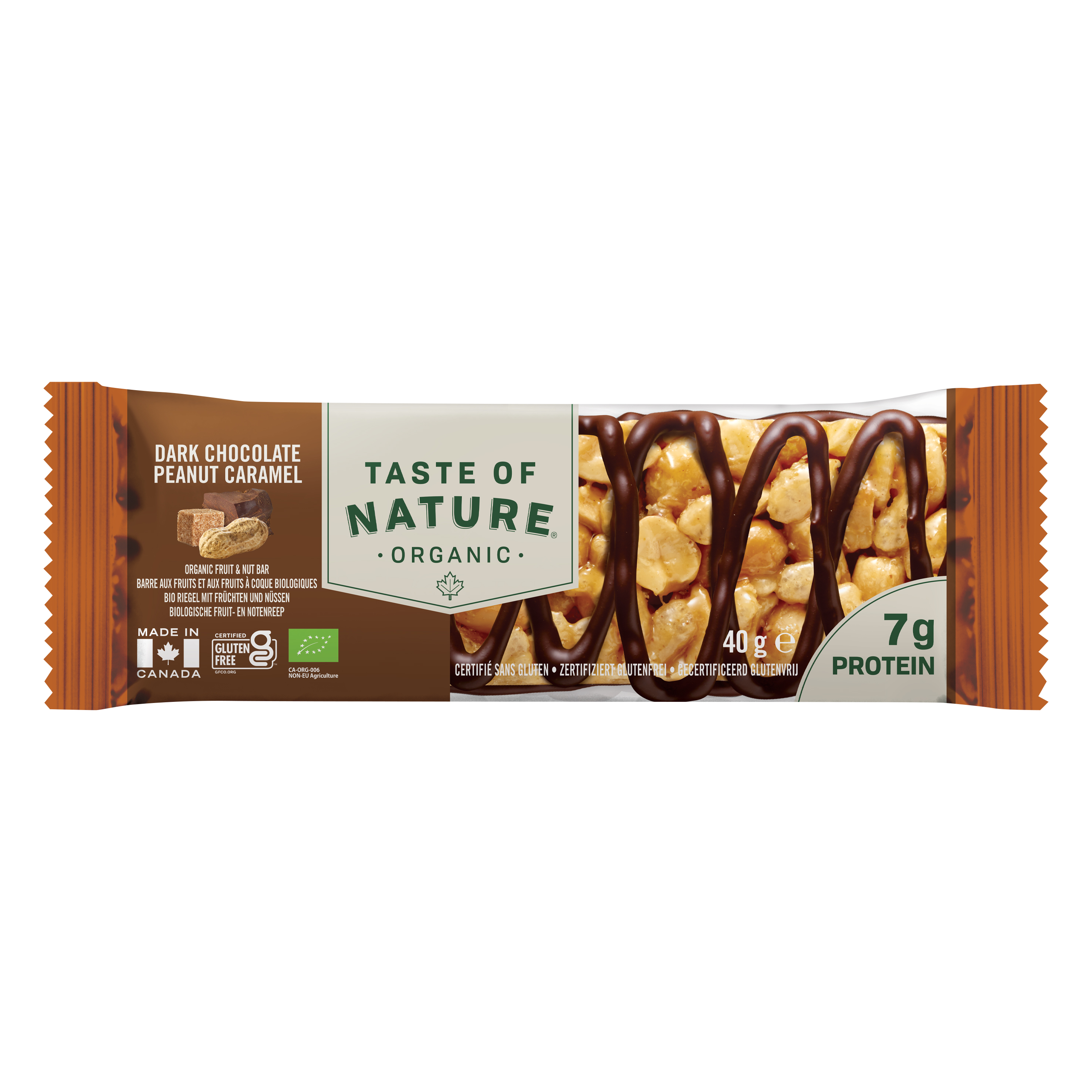 Organic Bar Dark Chocolate Peanut & Caramel