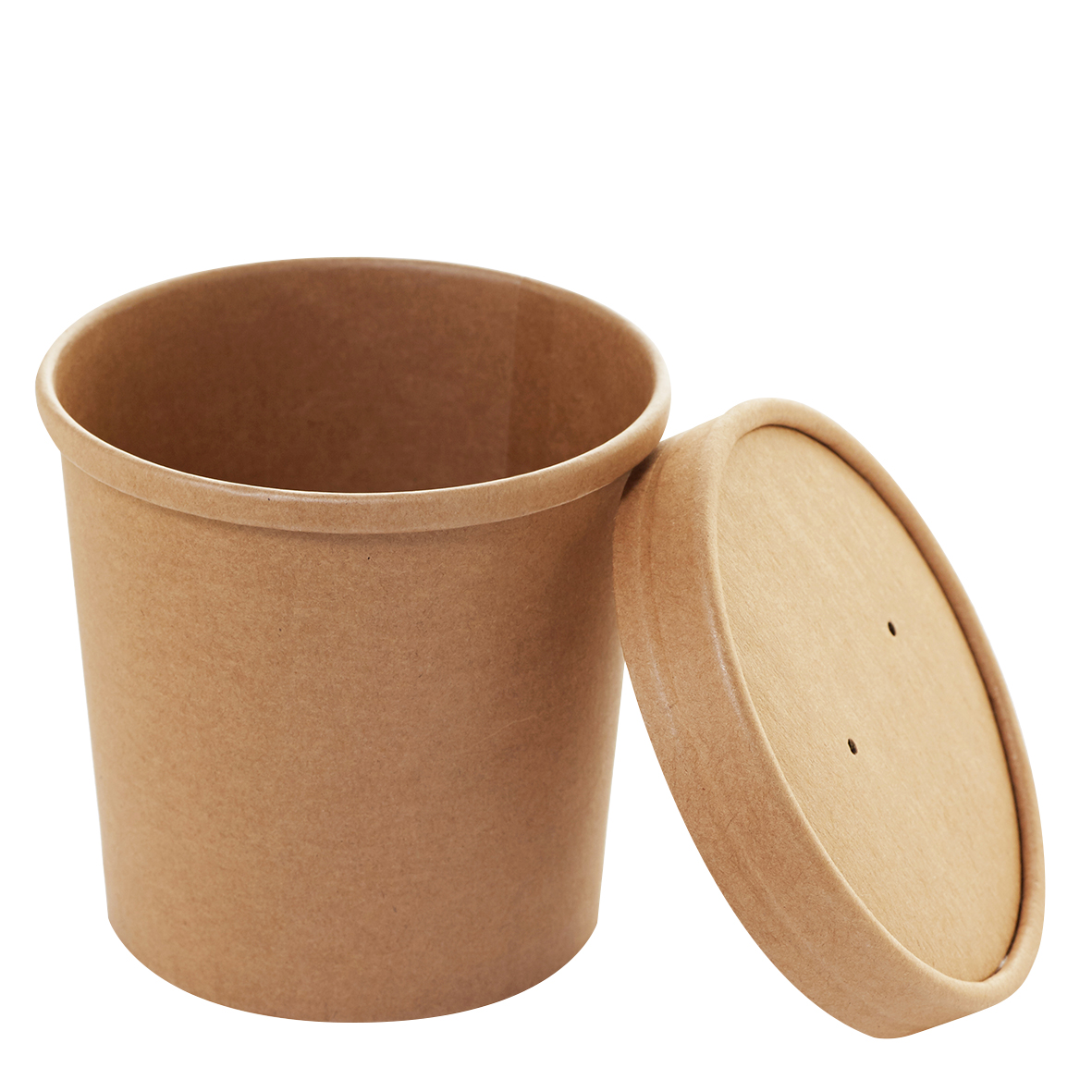 Soup Cup Kraft Paper with PLA Coating* + Lid, 16 oz.