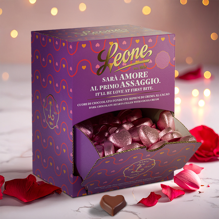 Chocolate Praline Hearts Staniol Dark