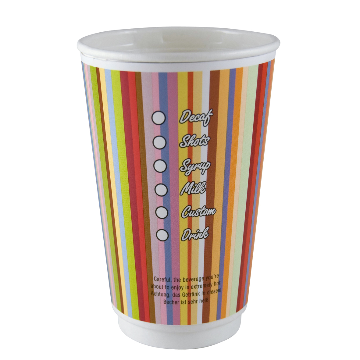 DWE Paper Cup Rainbow, 16 oz.